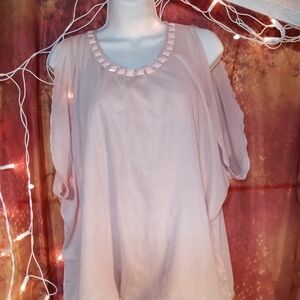 Charlotte Russe Blush Cold Shoulder Blouse
